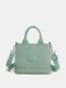 Women Nylon Brief Multi-Carry Large Capacity Solid Color Crossbody Bag Handbag - Green