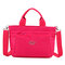 Women Nylon Waterproof Durable Handbags Large Capacity Solid Leisure Shoulder Bags - Red & Rose