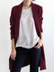 Casual Solid Color Long Sleeve Plus Size Cotton Suit Jacket  - Red