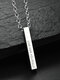 Trendy Simple Carved Letters Cuboid-shaped Pendant Polished Titanium Steel Stainless Steel Necklace - #01