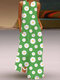 Daisy Flower Print Sleeveless V-neck Maxi Dress - Green