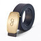 125CM Men Business Copper Buckle Genuine Leather Belt Durable Bright Automatic Buckle Belt - Dark Coffee
