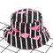 Women Print Flamingo Canvas Bucket Hat Outdoor Sunshade Fisherman Cap  - Black