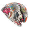 Women Graffiti Skullies Beanies Cap Travel Warm Cotton Bonnet Hat Multifunction Towel - 2