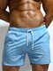 Mens Ultra Thin Quick Drying Plain Shorts Slim Jogging Running Casual Board Shorts With Pockets - Light Blue