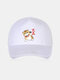 JASSY للجنسين القطن والبوليستر أزياء القط طباعة في الهواء الطلق عارضة قابل للتعديل في الهواء الطلق قبعة الشمس قبعة بيسبول - أبيض