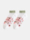 3 Pairs Women Cotton Glass Silk Peach Letters Stripes Pattern Jacquard Breathable Socks - #05