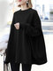 Женская однотонная толстовка с открытыми плечами Шея и пуловером - Черный