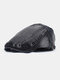 Men Made-old Denim Solid Retro Casual Sunshade Forward Hat Beret Hat Flat Hat - Black