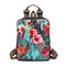 Brenice Cowhide National Flower Handbags Multifunction Shoulder Bags Backpack - 08