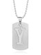 Trendy Simple Geometric-shaped Hollow Letter Pendant Round Bead Chain 3 Wearing Methods Stainless Steel Necklace - Y