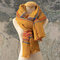 Women Scarf Shawl Wrap Buttoned Retro Crochet Wrap With Ethnic Custom - Yellow