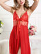 Lace Nightdress Sexy Embroidery Ladies Dress Skirt - Red