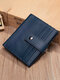 Men RFID Genuine Leather Cow Leather Multi-card Slots Money Clips Foldable Card Holder Wallet - Blue