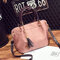 Women PU Leather Vintage Handbag Crossbody Bag  - Pink