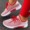 Women's Large Size Breathable Mesh Portable Casual Brief Sports Shoes - Red