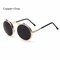 نظارات شمسية للرجال والنساء بتصميم دائري دائري معدني - # 03