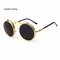 Men Women Vintage Round Metal Flip Up Lens Sunglasses Eyewear - #06