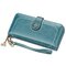 Women Long Chain Purse National Card Holder Wallet Clutch Bag - Blue