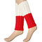 Women Knitted Thigh High Leg Warmers Socks Winter Boot Short Cuff Socks - Red