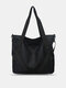 Men Casual Oxford Large Capacity Solid Color Crossbody Bag Fashion Handbag - Black