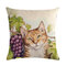 Cute Cat Printing Linen Cushion Cover Colorful Cats Pattern Decorative Throw Pillow Case For Sofa Pillowcase - #5