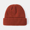 Unisex Solid Color Knitted Wool Hat Skull Caps Beanie hats - Brown