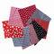 DIY Handmade 8 Patchwork Cloth Group Plain Weave Cotton Cloth - Red