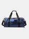 Women Dacron Fabric Casual Large Capacity Travel Bag Wet and Dry Separation Design Crossbody Bag - Blue