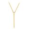Fashion Tassels Necklace Simple Metal Long Necklace Alloy Y Shape Women Necklaces - Gold