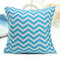 43cm x 43cm Ripple Stripes Print Linen Cushion Cover Sofa Cotton Pillow Cases - Blue
