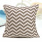 43cm x 43cm Ripple Stripes Print Linen Cushion Cover Sofa Cotton Pillow Cases - Grey