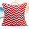 43cm x 43cm Ripple Stripes Print Linen Cushion Cover Sofa Cotton Pillow Cases - Red