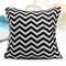 43cm x 43cm Ripple Stripes Print Linen Cushion Cover Sofa Cotton Pillow Cases - Black