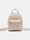 Women Solid Casual Cute Student School Bag Backpack - Gray