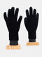 Unisex Colorful Chenille Knitted Three-finger Touch-screen Winter Outdoor Cool Protection Warmth Full-finger Gloves - #01
