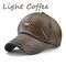 Men PU Leather Vintage Baseball Cap Casual Outdoor Adjustable Warm lightness Hats - Dark Coffee
