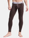 Men Patchwork Long Johns Slim Regenerated Cellulose Fiber Soft Stretch Underpants With Pouch - Coffee