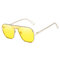 Unisex Vogue Vintage PC Metal Marine Sunglasses Outdoor Travel Beach Anti-UV Sunglasses - Yellow