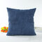 Square Candy Color Corn Cushion Cover Corduroy Pillow Case Cover Office Back Cushion Home Decor - Navy