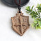 Ethnic Handmade Wooden Geometric Pendant Necklace Retro Long Sweater Chain Necklace - 08