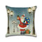 Retro Christmas Santa Snowman Pattern Linen Cushion Cover Home Sofa Soft Throw Pillowcases Art Decor - #3
