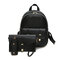 3 PCS PU Leather Women Backpacks Students Schoolbags - Black