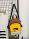Men Women Nylon Patchwork Multi-Carry Crossbody Bag Backpack - Yellow（no Cartoon）