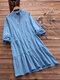 Винтажная плиссированная блузка с рюшами и V-образным вырезом, рукавом епископа, размер Plus - синий