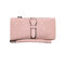 Women Leather Multi-card Long Wallet Clutch Bag  - Pink