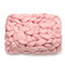 100*80cm Soft Warm Hand Chunky Knit Blanket Thick Yarn Wool Bulky Bed Spread Throw - Light Pink
