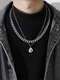 2 Pcs Trendy Fashion Hip-hop Multi-layers Capital Alphabet Letter Shape Titanium Stainless Steel Necklace - G