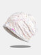 Women Lace Calico With Irregular Colorful Glue Breathable Casual Beanie Hat - White