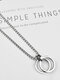 Trendy Simple Double Ring Pendant Titanium Steel Necklace - #01